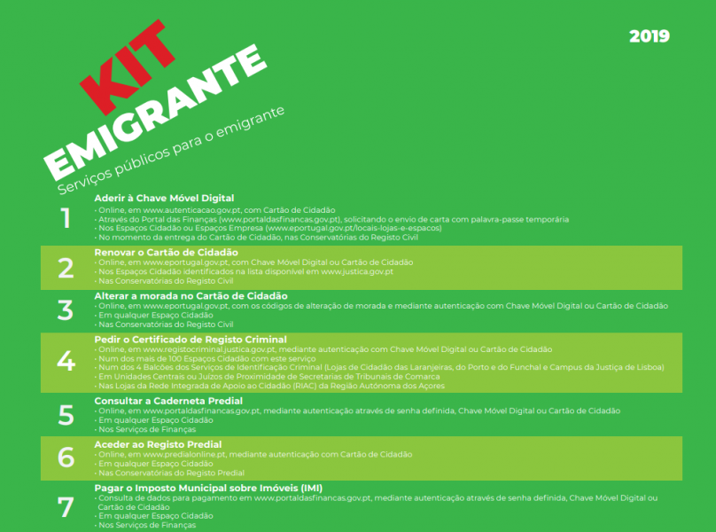 KIT Emigrante | Serviços Públicos para o Emigrante